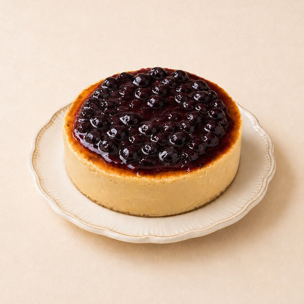 Classic Basque Cheesecake With Fresh Blueberry Compote