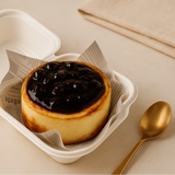 Classic Basque Cheesecake With Fresh Blueberry Compote