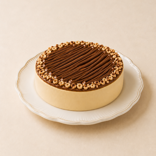 Classic Basque Cheesecake topped with Nutella