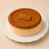 Classic Basque Cheesecake topped with Biscoff